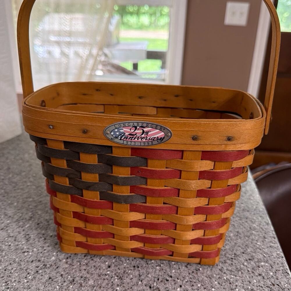 Longaberger 25th Anniversary Flag Basket 1998 Patriotic Red White Blue
